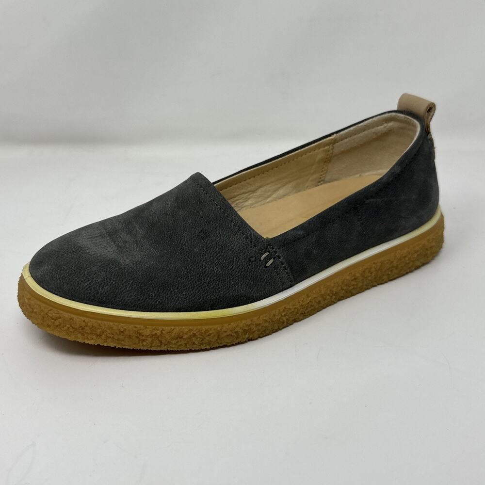 ECCO Crepetray Gray Nubuck Leather Slip On Loafers Comfort Shoe Women EU 36 US 5